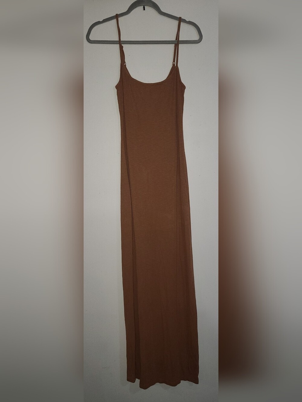 Aerie Tan Brown Spaghetti Strap Bodycon Maxi Dress Large